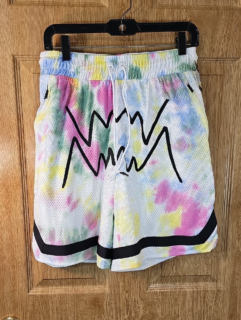 PUMA Pastel Tie-Dye Mesh Shorts with Black Logo Tag